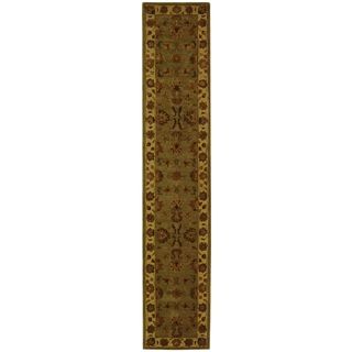 Handmade Heritage Kerman Green/ Gold Wool Runner (23 X 14)