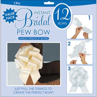 Perfect Bow 8 inch Ivory Bows (pack Of 12)