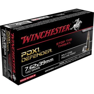 Winchester PDX1 Defender Centerfire Rifle Ammo 7.62x39mm 120 gr. PDXI 719963