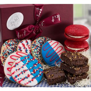 July 4th Gourmet Gift Box Filled With Cookies, Brownies And Red Velvet Whoopee