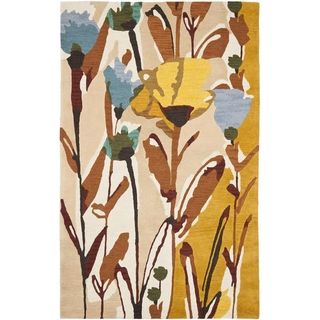 Safavieh Handmade Jardin Ivory/multicolored Flower motif Wool Rug (4 X 6)
