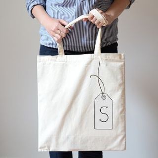personalised initial luggage tag canvas bag by hannah stevens