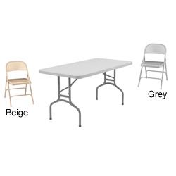 Nps 60 inch Steel/plastic Rectangular Table And Folding Chairs Set