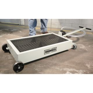 Roughneck Low Profile Oil Drain Dolly with Pump — 15-Gallon Capacity  Low Profile