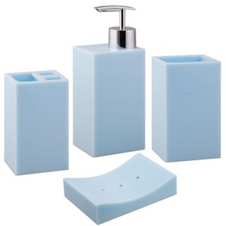 Jovi Home Blue Paragon Bath Accessory 4 piece Set Jovi Home Bathroom Accessory Sets