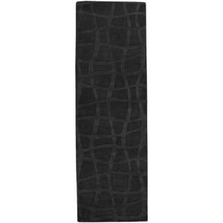Candice Olson Loomed Carved Grey Abstract Plush Wool Rug (26 X 8)