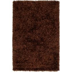 Handwoven Brown Woodford Ultra plush Polyester Shag Rug (5 X 8)