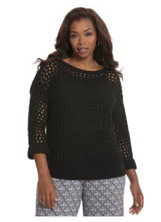 Lane Bryant Plus Size Open stitch pullover     Womens Size 22/24, Black