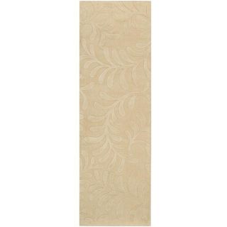 Candice Olson Loomed Beige Floral Plush Wool Rug (26 X 8)