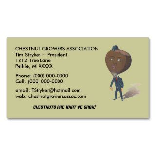 Vintage Anthropomorphic Chestnut Man Business Card
