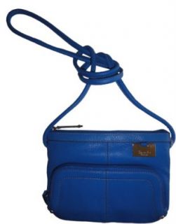 Women's Tignanello Purse Handbag Leather East/West X body Organizer Royal Blue Shoes