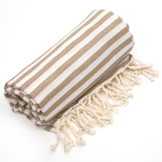 Authentic Pestemal Fouta Tan Turkish Cotton Bath and Beach Towel Bath Towels