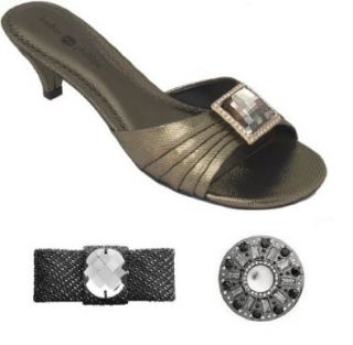 Lindsay Phillips Switchflops Sharyn Started Bundle Gold Kitten Heel Shoes and two additional Snaps, Rosealie and Shanelle, Size 10 Sandals Shoes
