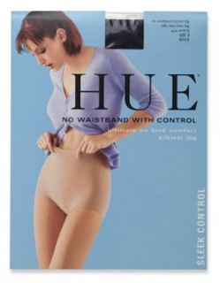 HUE Women's Sheer No Waistband Pantyhose Hue Control Top No Waistband