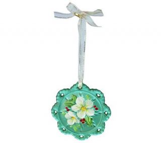 Fenton Art Glass Emerald Green Ornament —