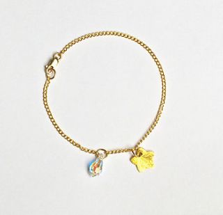 14ct gold star charm & crystal bracelet by love isis