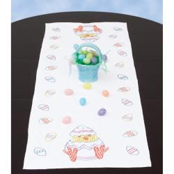 Stamped Table Runner/scarf 15x42 easter