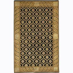 Hand knotted Bordered Mandara Wool Rug (2 X 3)