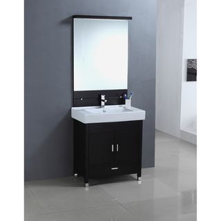 Ceramic Sink Top Single Sink Bathroom Vanity With Matching Mirror