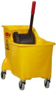Rubbermaid Commercial FG738000YEL Tandem 31 Quart Bucket and Wringer Combo, Yellow