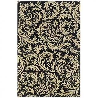 Rizzy Home Volare Hand Tufted Black Rug and White