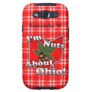 I'm Nuts About Ohio, Funny Red Buckeye Nut Samsung Galaxy S3 Cover