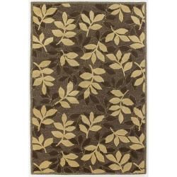 Hand tufted Brown/gold Mandara New Zealand Wool Rug (79 X 106)