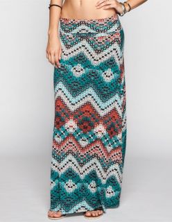 Geo Wave Print Maxi Skirt Multi In Sizes Large, X Small, Medium, Smal