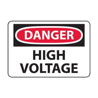 Osha Compliance Danger Sign   Danger (High Voltage)   High Impact Plastic