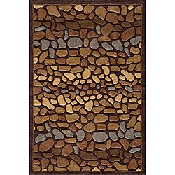 Hand tufted Pebbles Brown Rug (80 X 100)