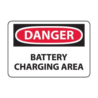 Osha Compliance Danger Sign   Danger (Battery Charging Area)   Self Stick Vinyl