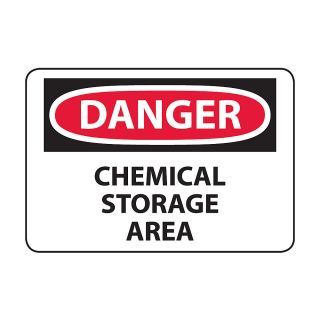 Osha Compliance Danger Sign   Danger (Chemical Storage Area)   Self Stick Vinyl