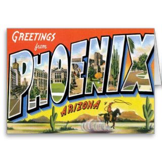 Phoenix  Arizona AZ Greetings Large Letter Greeting Cards