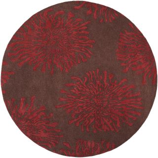 Hand tufted Sealy Burgundy Wool Floral Rug (8 X 8)