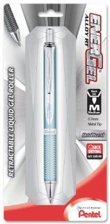 Pentel EnerGel Alloy RT Premium Liquid Gel Pen, 0.7mm, Aquamarine Barrel, Black Ink, 1 Pack (BL407LSBPA)  Gel Ink Rollerball Pens 