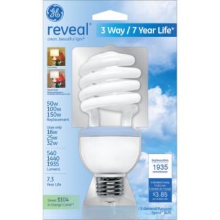 GE Reveal 3 Way 50/100/150 Watt CFL Light Bulb