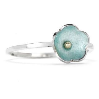 silver enamel daisy ring by shona carnegie designs