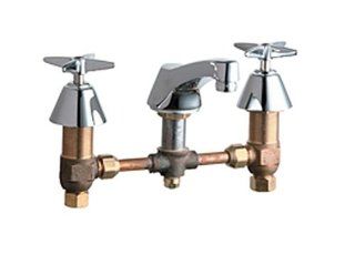 Chicago Faucets 403 CP 8 Inch Widespread Lavatory Faucet, Chrome   Touch On Bathroom Sink Faucets  