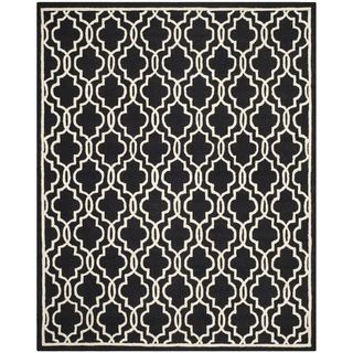 Safavieh Handmade Cambridge Moroccan Abstract Black Wool Rug (9 X 12)