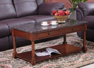 Granite Top Coffee Table (Russet) (20H x 22W x 44D)   Marble Top Coffee Table