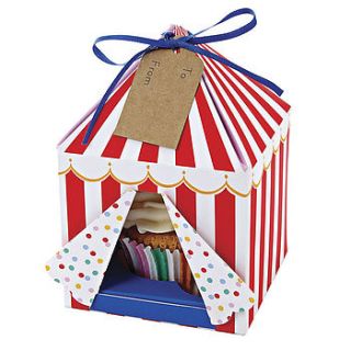 set of four striped tent cup cake boxes by little baby company