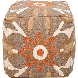 Decorative Botanic Green Pouf