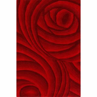 Nuloom Handmade Swirls Red New Zealand Wool Rug (76 X 96)