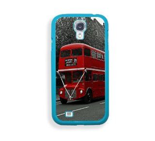 London England Red Double Decker Bus Aqua Plastic Bumper Samsung Galaxy S4 I9500 Case   Fits Samsung Galaxy S4 I9500 Cell Phones & Accessories