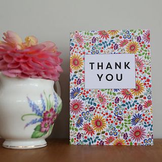 bright flowers thank you card pack by lucy says i do