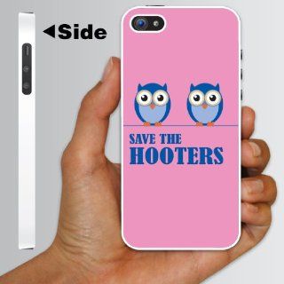 iPhone 5 Case   Pink Ribbon/Breast Cancer "Save the Hooters/Pink Ribbon" WHITE Protective Case Cell Phones & Accessories