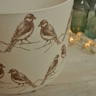 birds handmade lampshade by lolly & boo lampshades
