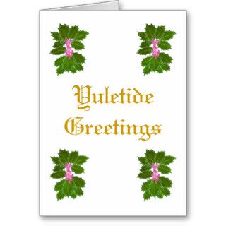 Christmas Holly berreis 'Yuletide Greetings' Card