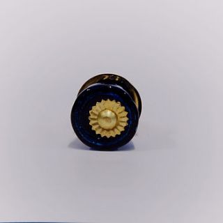 glass traditional blue pull knob by trinca ferro