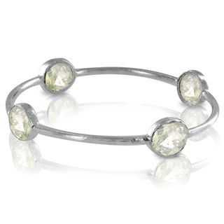 ELYA Silverplated Lemon Quartz Bangle Bracelet West Coast Jewelry Gemstone Bracelets